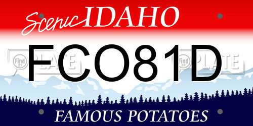 FCO81D Idaho License Plate