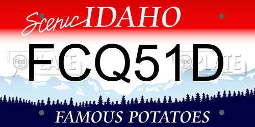 FCQ51D Idaho License Plate