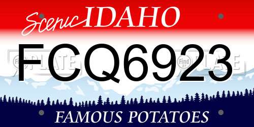 FCQ6923 Idaho License Plate
