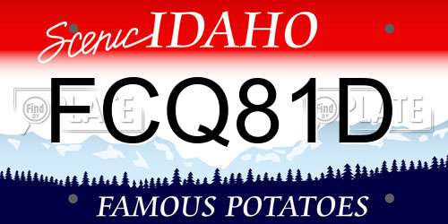 FCQ81D Idaho License Plate