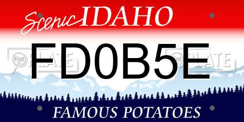 FD0B5E Idaho License Plate
