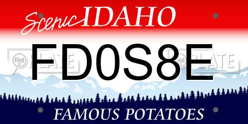 FD0S8E Idaho License Plate