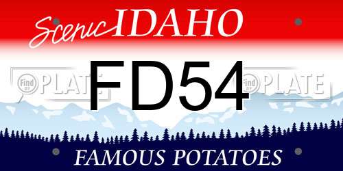 FD54 Idaho License Plate