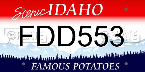 FDD553 Idaho License Plate