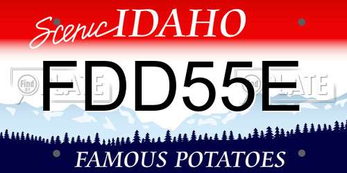 FDD55E Idaho License Plate
