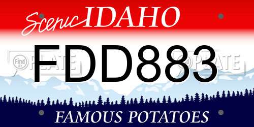FDD883 Idaho License Plate