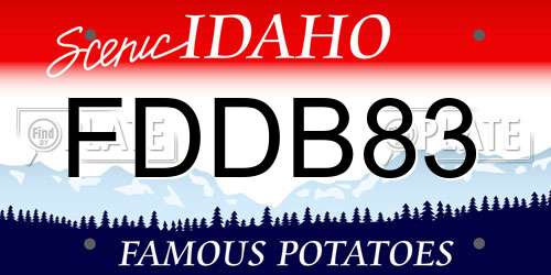 FDDB83 Idaho License Plate