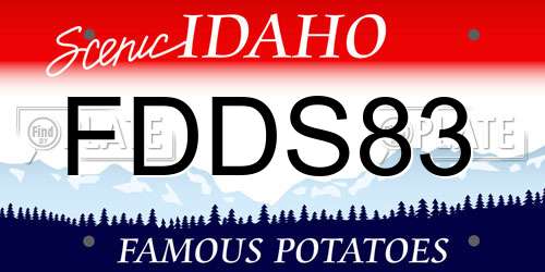 FDDS83 Idaho License Plate