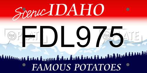 FDL975 Idaho License Plate