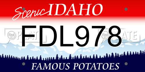 FDL978 Idaho License Plate