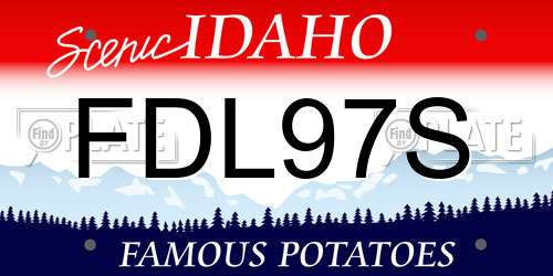 FDL97S Idaho License Plate