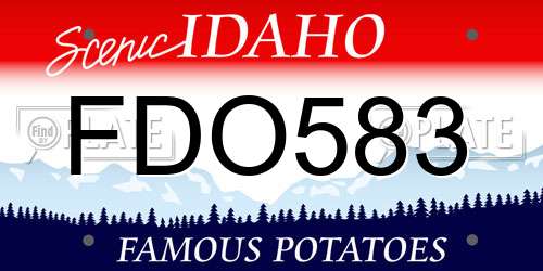 FDO583 Idaho License Plate