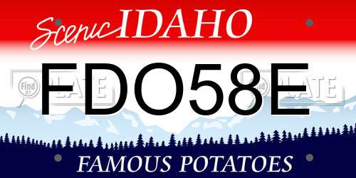FDO58E Idaho License Plate