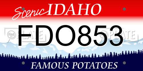 FDO853 Idaho License Plate