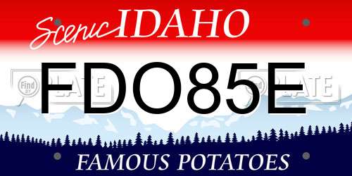 FDO85E Idaho License Plate