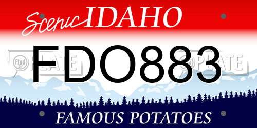 FDO883 Idaho License Plate