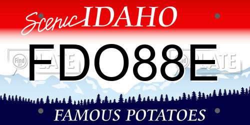 FDO88E Idaho License Plate