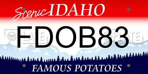 FDOB83 Idaho License Plate