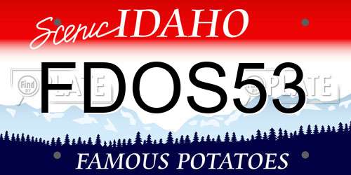 FDOS53 Idaho License Plate
