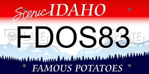 FDOS83 Idaho License Plate