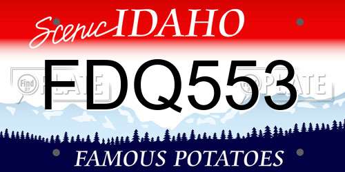 FDQ553 Idaho License Plate