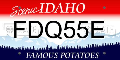 FDQ55E Idaho License Plate