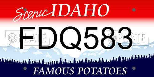 FDQ583 Idaho License Plate