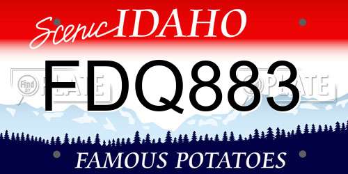 FDQ883 Idaho License Plate