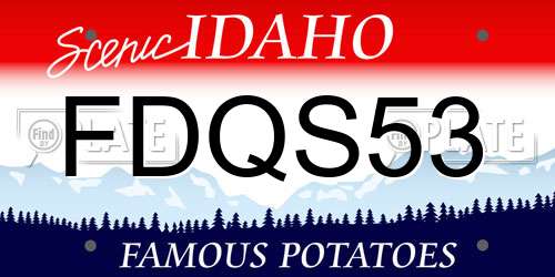 FDQS53 Idaho License Plate