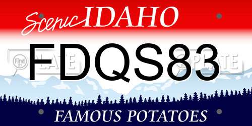 FDQS83 Idaho License Plate