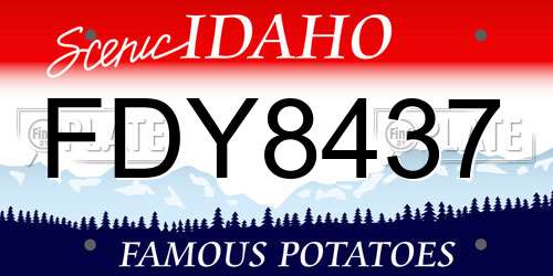 FDY8437 Idaho License Plate