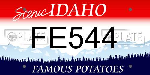 FE544 Idaho License Plate