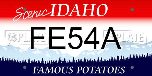FE54A Idaho License Plate