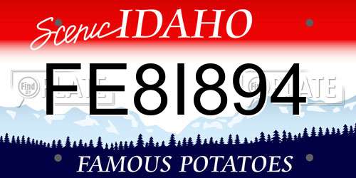 FE8I894 Idaho License Plate