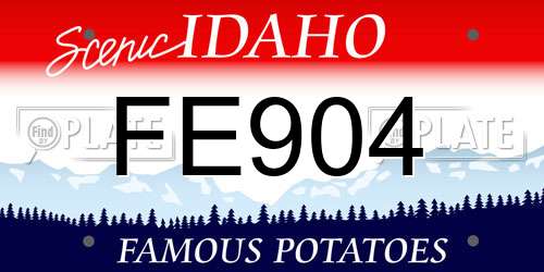 FE904 Idaho License Plate
