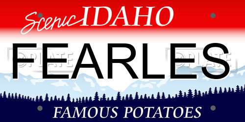 FEARLES Idaho License Plate