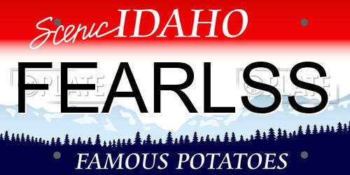 FEARLSS Idaho License Plate