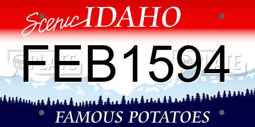 FEB1594 Idaho License Plate