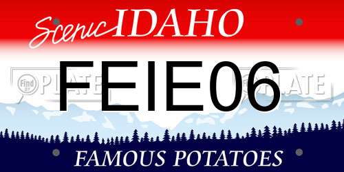 FEIE06 Idaho License Plate