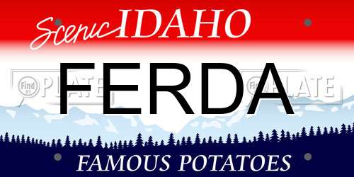 FERDA Idaho License Plate