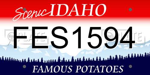 FES1594 Idaho License Plate