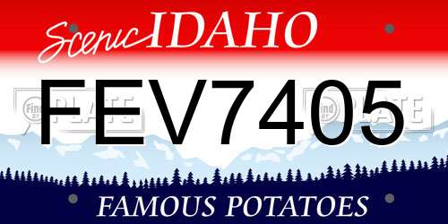 FEV7405 Idaho License Plate
