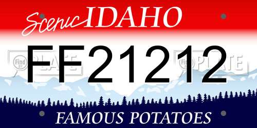 FF21212 Idaho License Plate