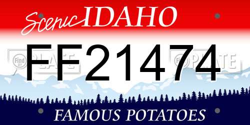 FF21474 Idaho License Plate