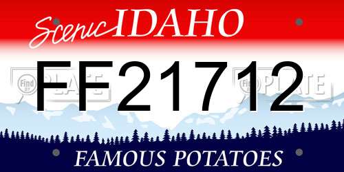 FF21712 Idaho License Plate