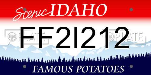 FF2I212 Idaho License Plate