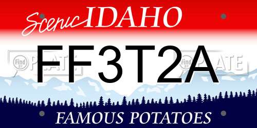 FF3T2A Idaho License Plate