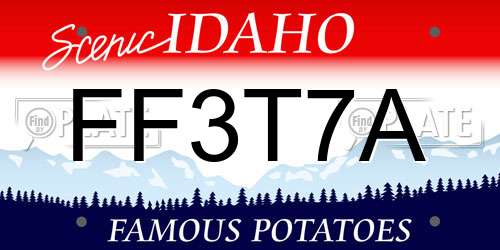 FF3T7A Idaho License Plate