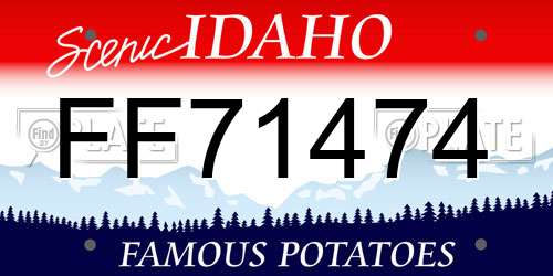 FF71474 Idaho License Plate