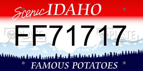FF71717 Idaho License Plate